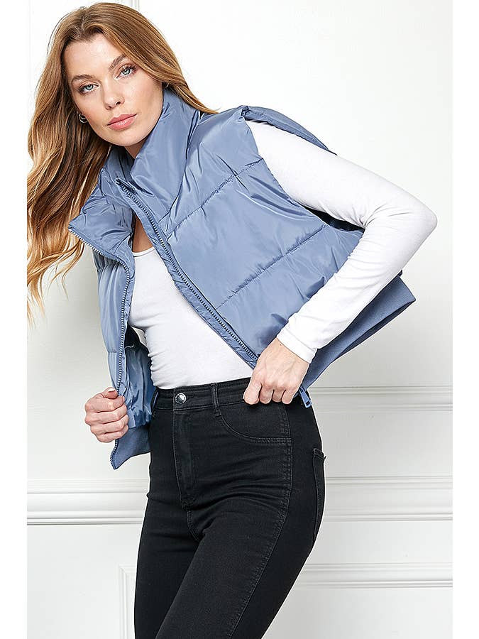 Veracci - Venta al por mayor Chaleco de abrigo - Mujer - Chaleco acolchado corto con cintura elástica1