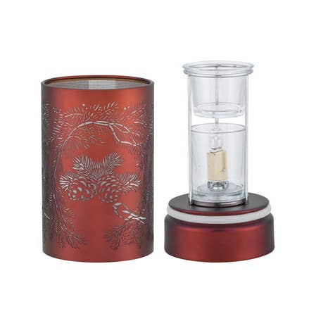 Peterson Housewares & Artwares - Vente Chauffe-cire - Lampe tactile 7"/Brûleur à mazout/Chauffe-cire - Pommes de pin en cuivre2