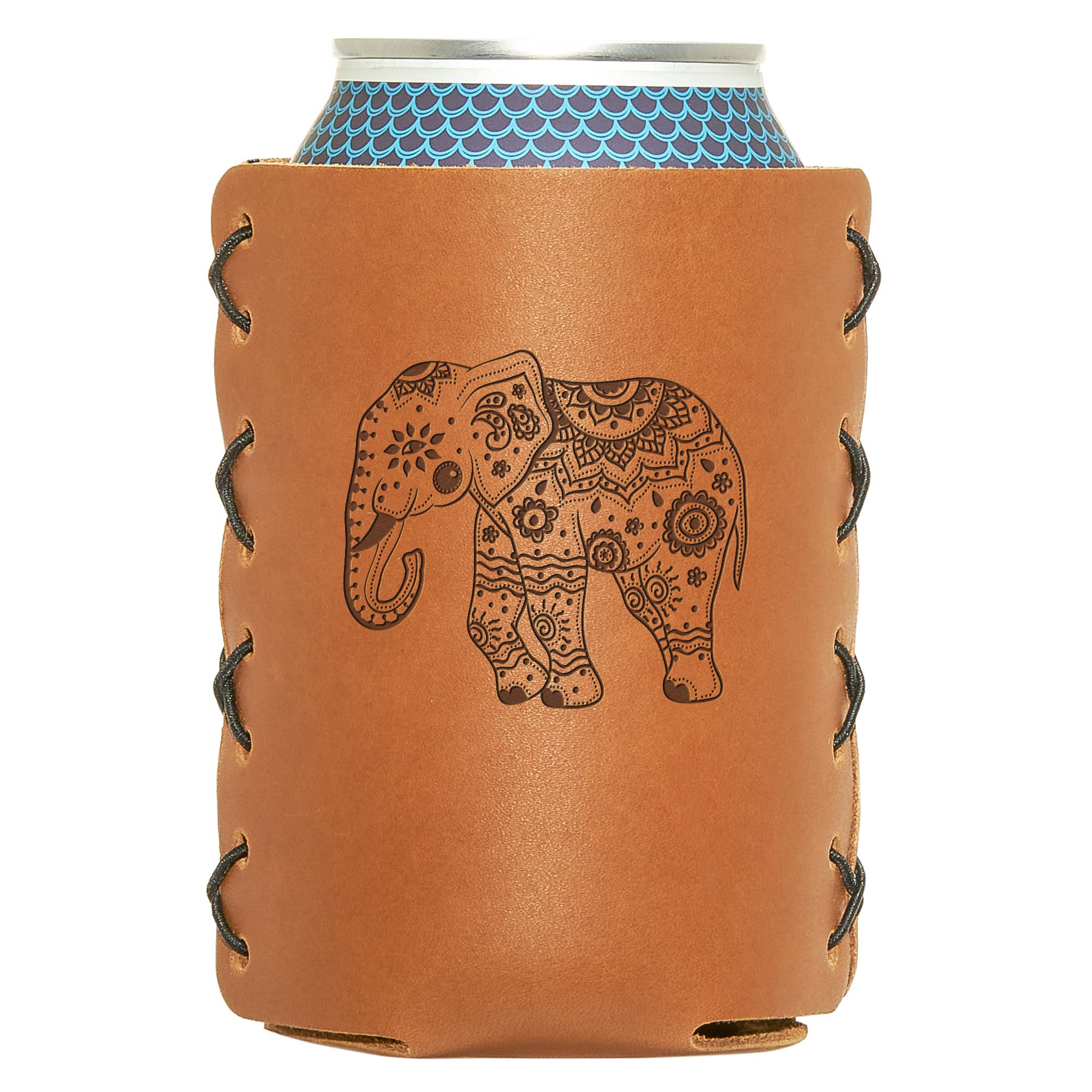 Oowee Products - Wholesale Drink Huggers & Koozies - Retail Ready Pick-A-Logo Leather 12oz Can Holder 1