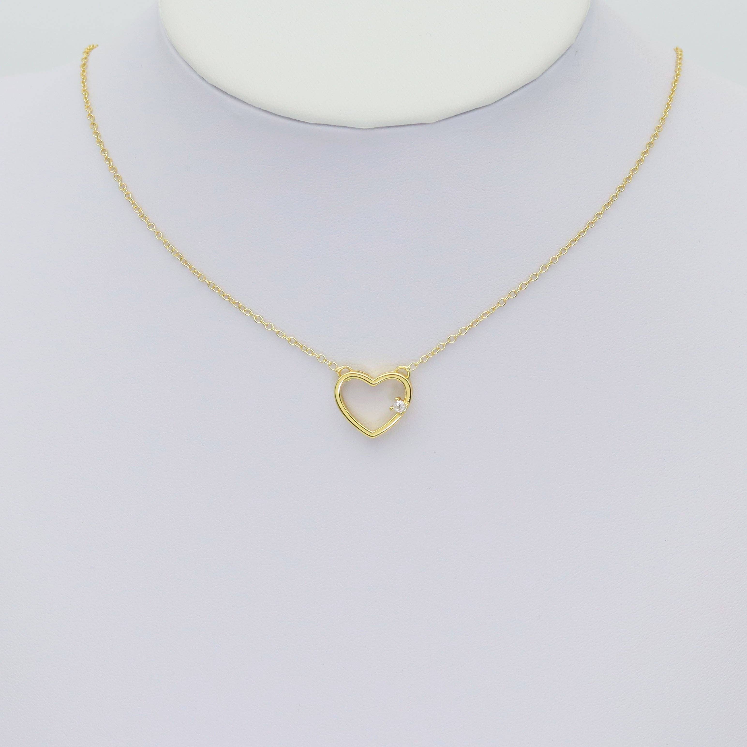 BestBeads&Beyond – Pendente/pingente individual por atacado – Anel de Conector Coração Aberto CZ Dourado, Sku #Y9273