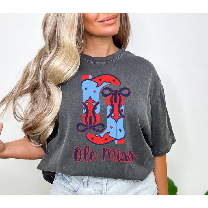 Ole Miss Game Day Boot Shirt, Hotty Toddy, Ole Miss Football for wholesale by Bella Marie Apparel & Co