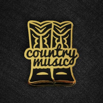 Cowboy Boots Enamel Pin - Black for wholesale by Rootin' Tootin' Tees