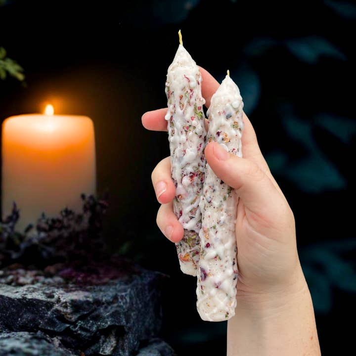 Beauty and the Moon - Wholesale Tapered Candle/Candlestick - Blessings Candle | Anointed Ritual Candle | Dressed Candle6
