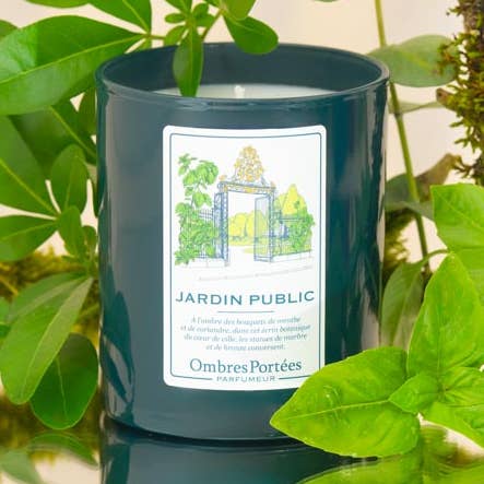Jardin Public Ombres Portees Parfumeur scented candle for wholesale by T A N D E M . Fragrances