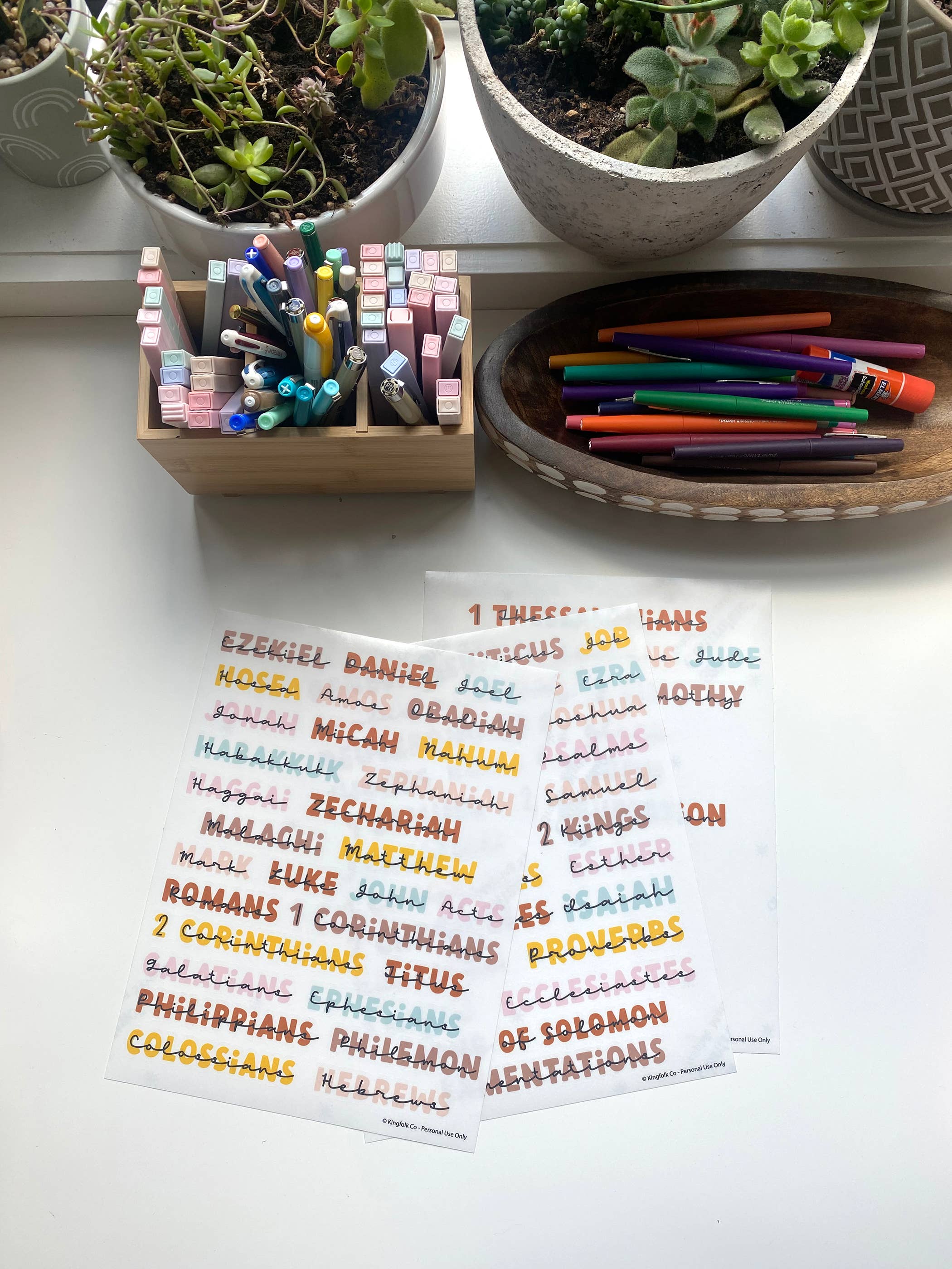 Kingfolk Co – Engroshandel Klistermærke – Bøger i Bibelen Overskrift Klistermærker - BOHO2