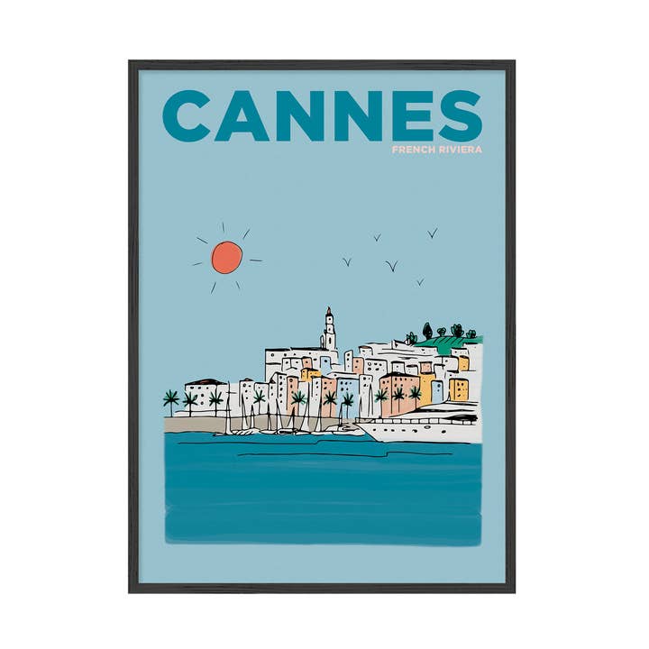Summer Escapes Travel Print | Cannes French Riviera Wall Art for wholesale by Places & Spaces Art Co.