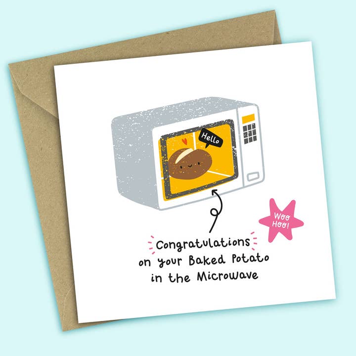 Carte de grossesse amusante • Pomme de terre au micro-ondes • Petite fille • Félicitations pour la vente par Twisted Haggis