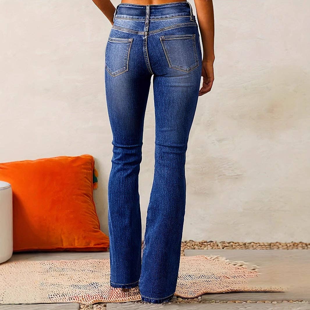 SALINA TRADING INC - Wholesale Jeans - Women's - Women Fashion Retro Stretch Slim Fit Flared Jeans4