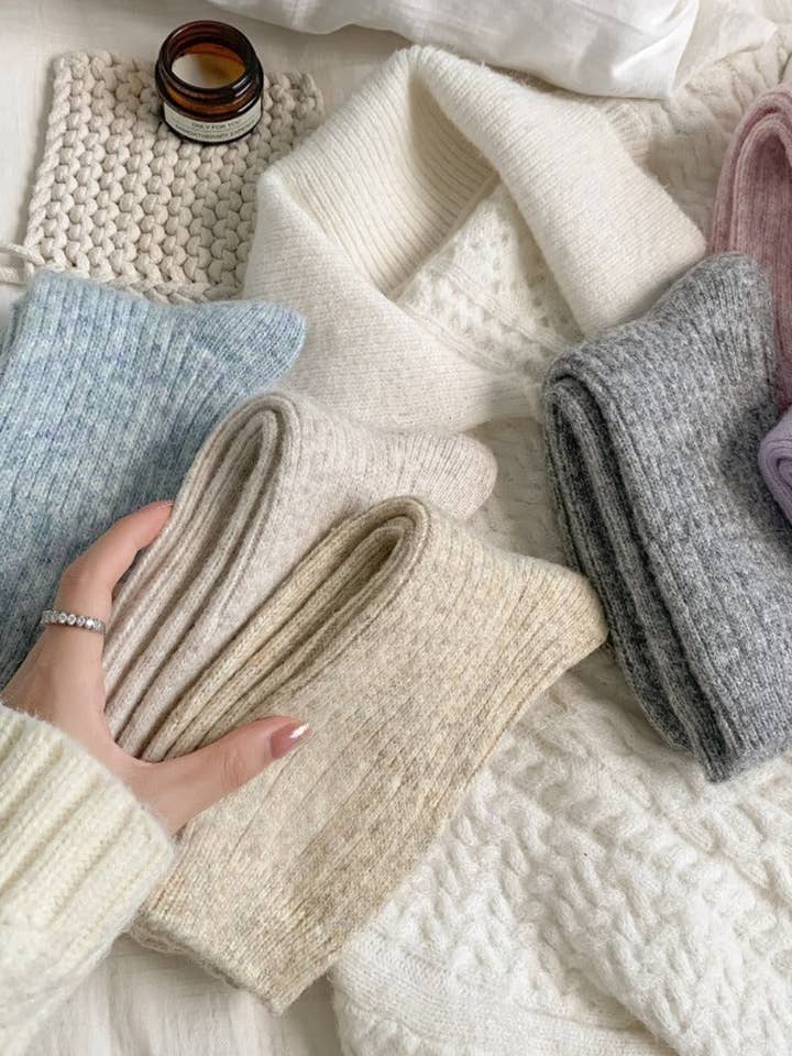 Rufia - Solid Color Thickened Mid-Calf Socks for wholesale by Funkyrel® Atzbranding Limited