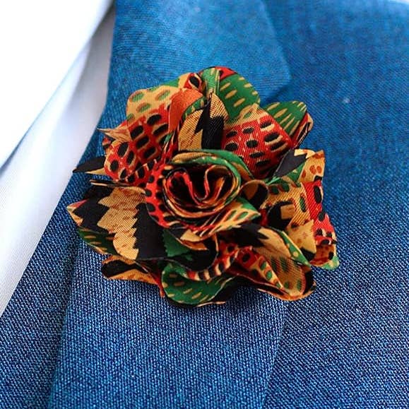 Dubal Brothers - Vendita all'ingrosso Spilla da bavero - Spilla da bavero a fiore Vittorio Vico Kente7