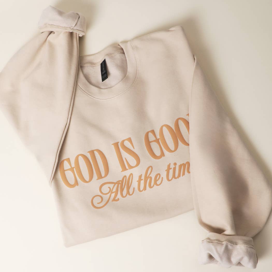 Fashion City - Wholesale Graphic Sweatshirt - Women's - GOD IS GOOD All The Time PUFF MIDWEIGHT Sweatshirt8