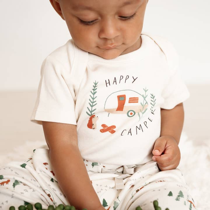 Par défaut body bébé graphique en coton bio | joyeux campeur en vente sur Faire1