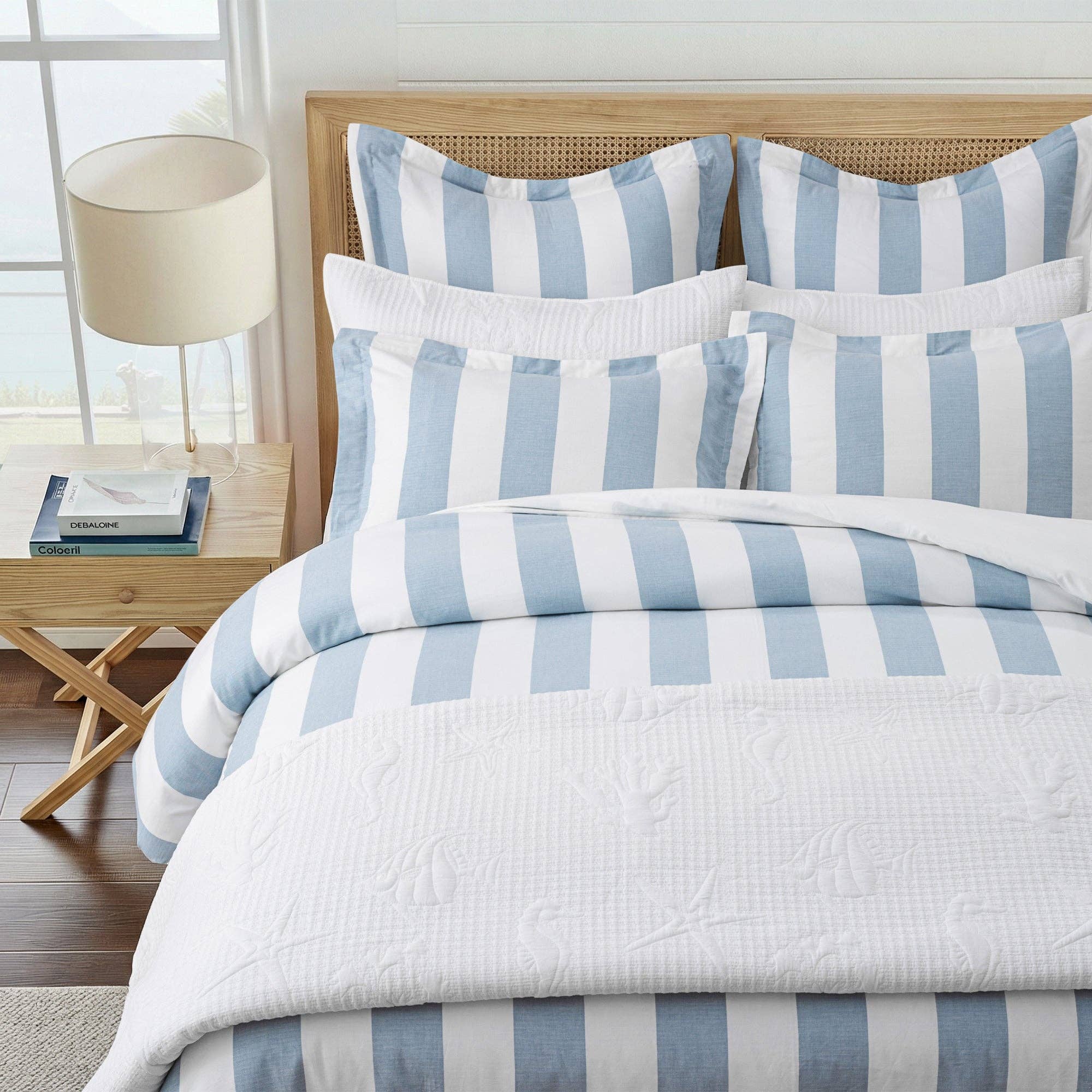 White Cross Stitch Sea Quilt Set for wholesale on Faire3