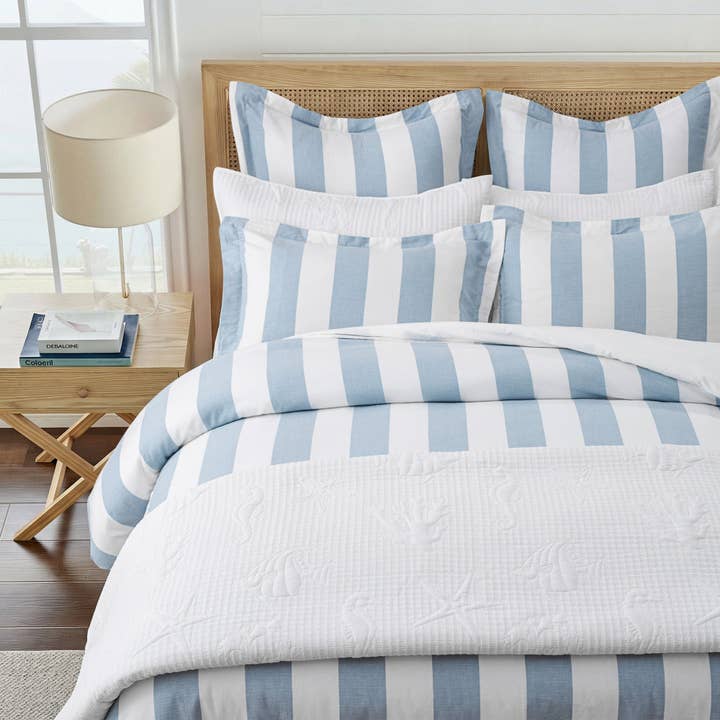 White Cross Stitch Sea Quilt Set for wholesale on Faire3