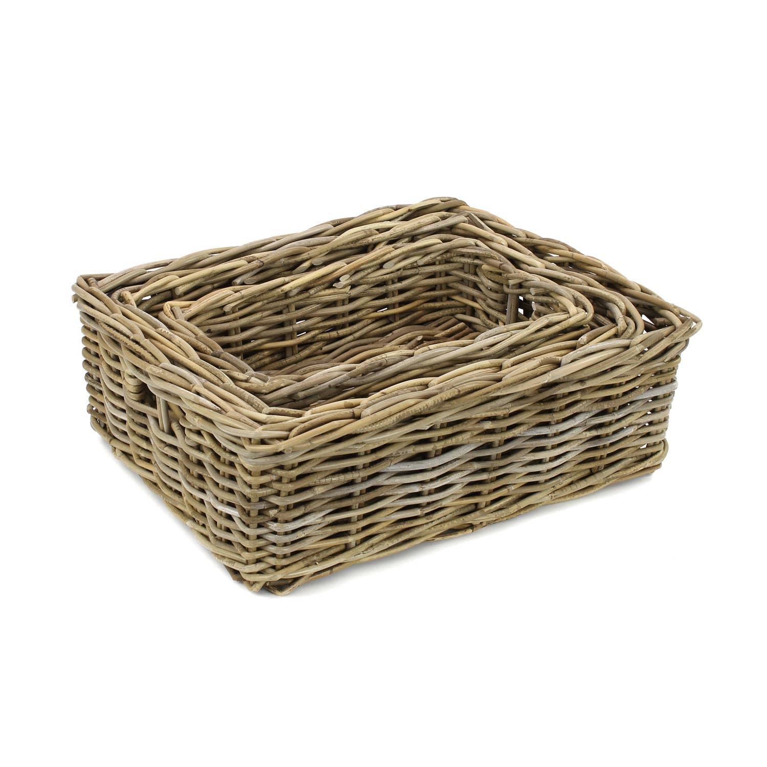 Gadsby – wholesale Basket – Set of 3 Rectangular Kubu Rattan Storage Display Baskets 1