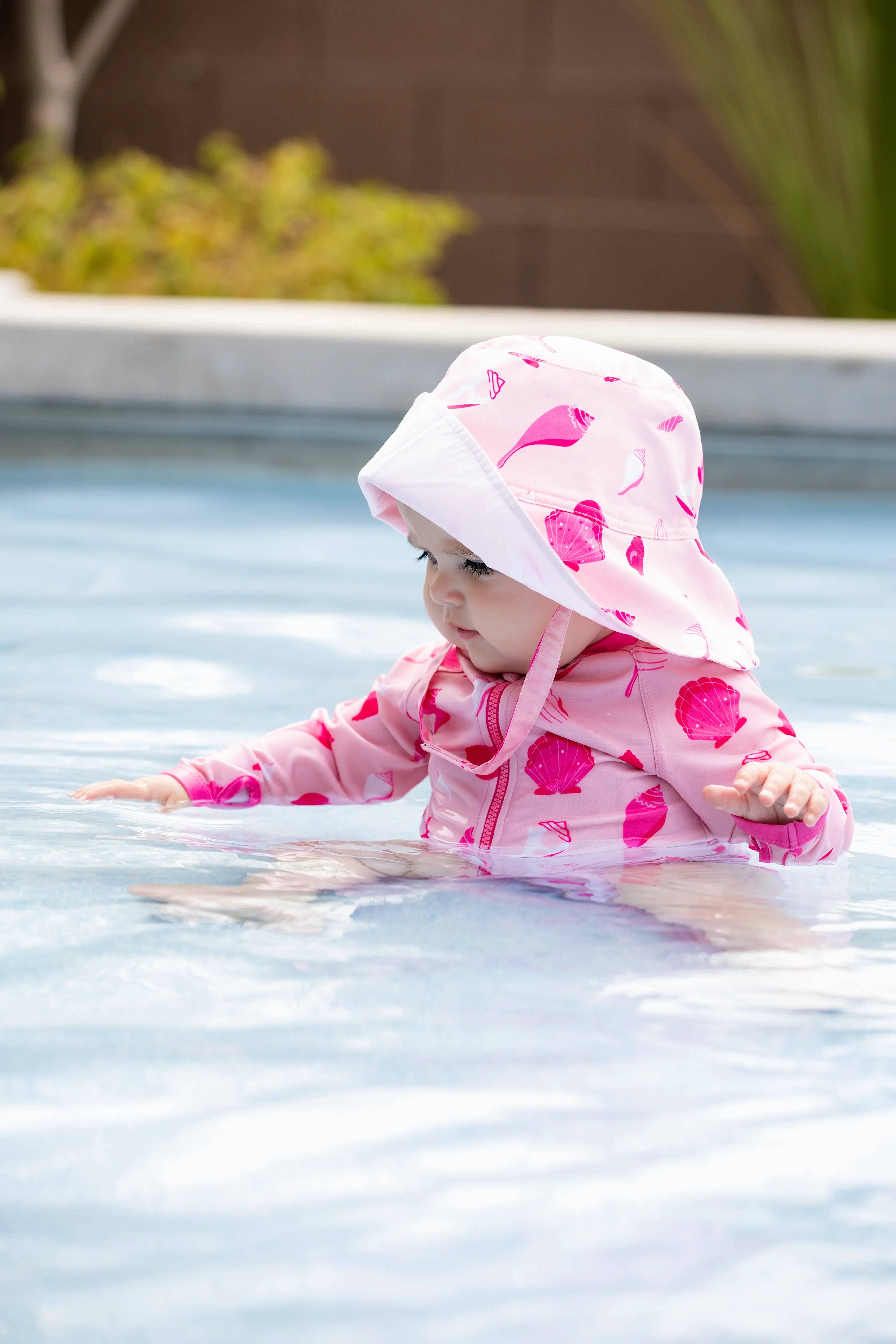 Monica + Andy – Großhandel Sonnenhut - Kinder – Kinder-Sonnenhut_Rosa Muscheln2