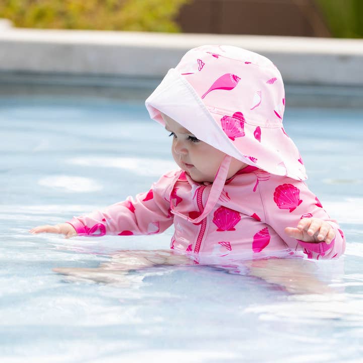 Monica + Andy – Großhandel Sonnenhut - Kinder – Kinder-Sonnenhut_Rosa Muscheln2