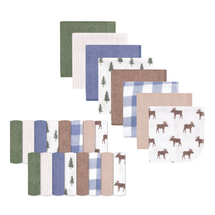 Hudson Baby Rayon from Bamboo Washcloth Bundle, Moose for wholesale by BabyVision