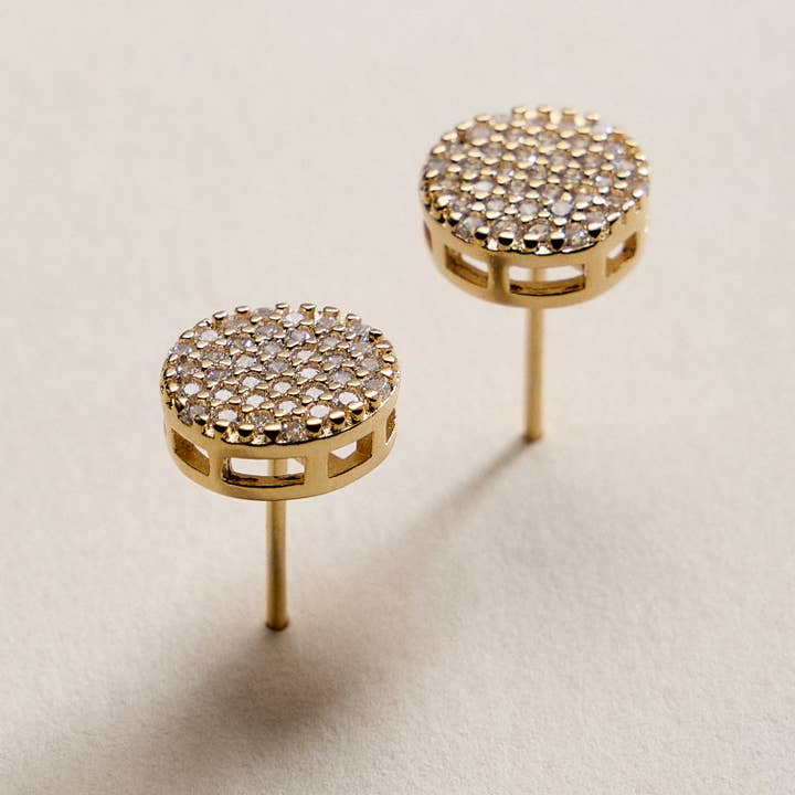 Gold Filled Pave CZ Stud Earrings for wholesale by Frem