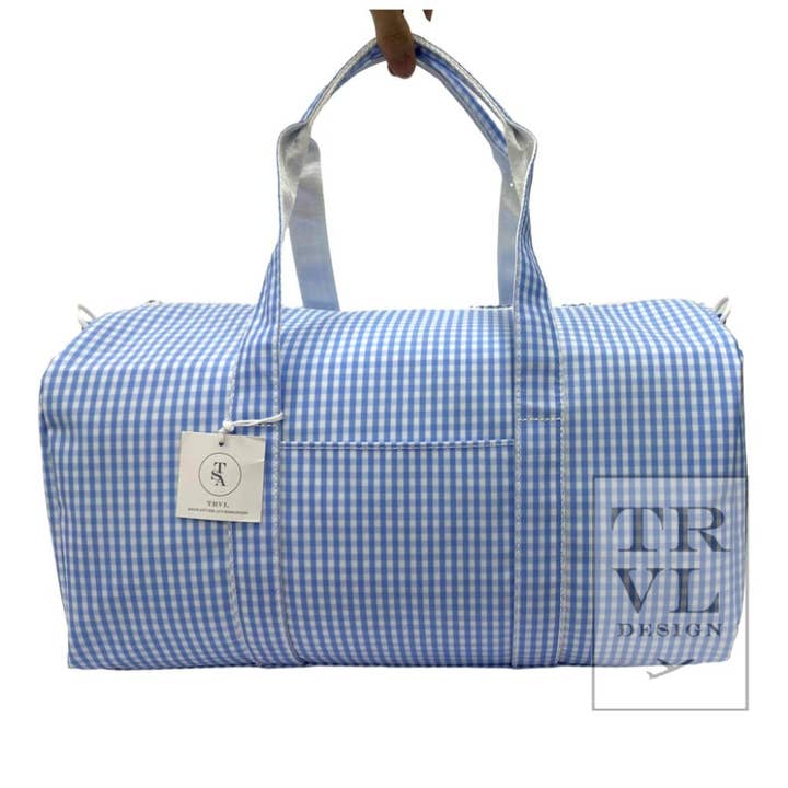 TRVL Design - Wholesale Weekender Bag - Women's - Weekender - Gingham Sky Duffel Bag