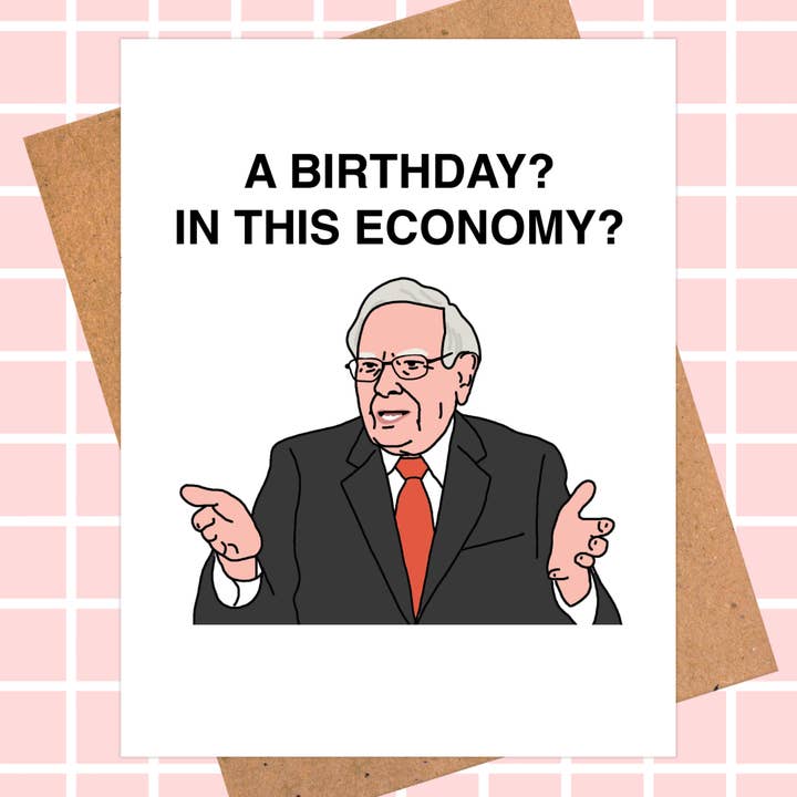Pop Hot Cards - Wholesale Birthday Card - Funny Economy Birthday Card - Warren Buffet Business Humor