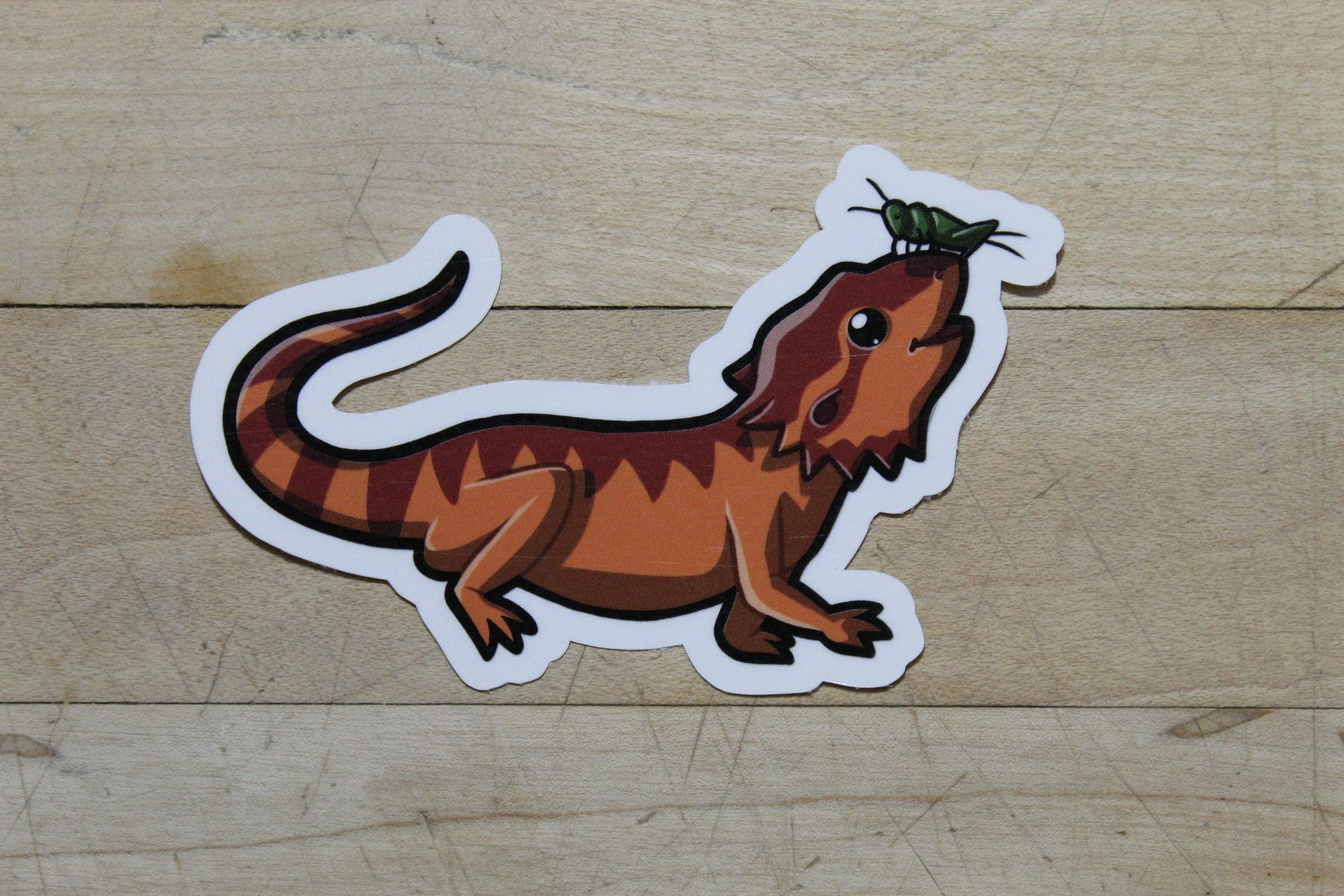 Mega Kawaii Cuties – Engroshandel Klistermærke – Skægget drage- Cricket på næse2