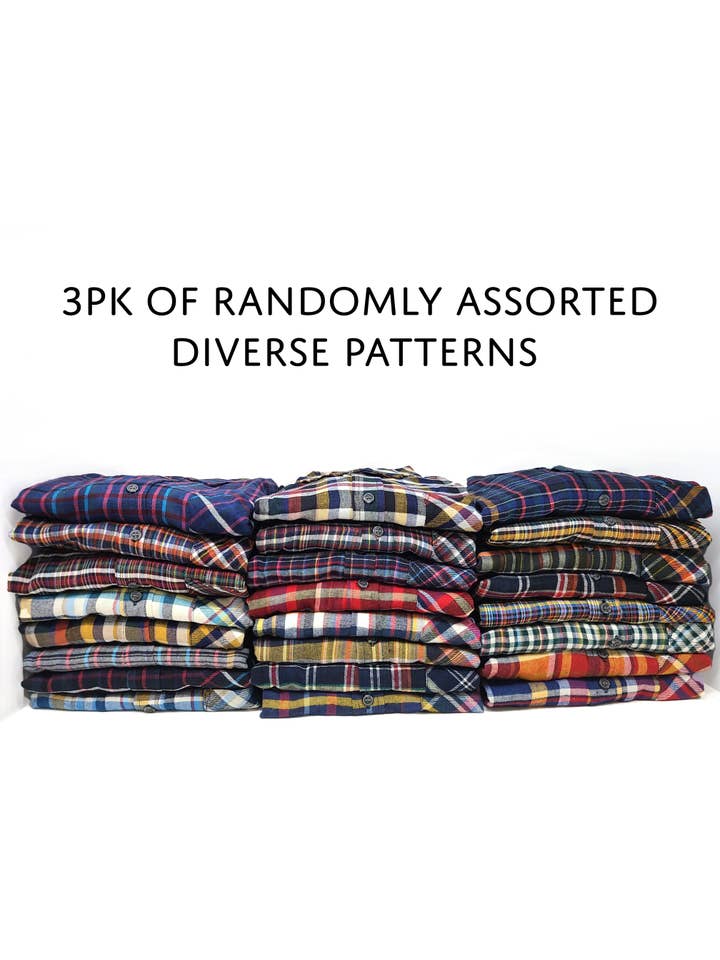 I-Wear Brands - Wholesale Button Down Shirt - Men's - 2, 3 Pack Men's Long Sleeve Button Down Cotton Flannel Shirt19