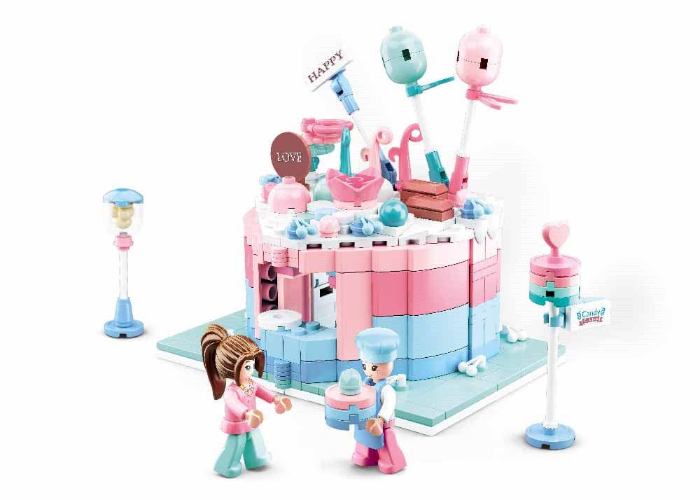 Texas Toy Distribution - Wholesale Building Set - Kids - Food Court Candy House Building Brick Kit (324 Pcs)1