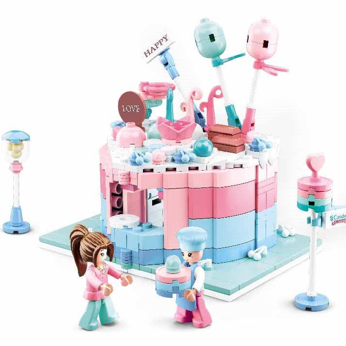 Texas Toy Distribution - Wholesale Building Set - Kids - Food Court Candy House Building Brick Kit (324 Pcs)1