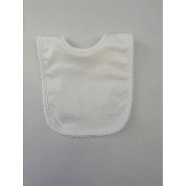 Cute as Buttons - Wholesale Bib - Baby - White Pima Bib