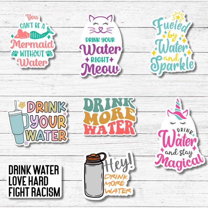 Oily Graphic Creations - Wholesale Sticker - Tumbler Drink Water - Drink Water Sticker/Magnet 3