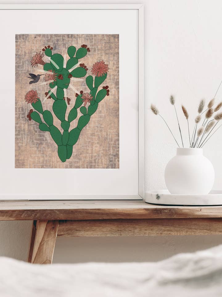 Impression d'art "Nopal" 12" x 15 pour la vente par Kamina Studio