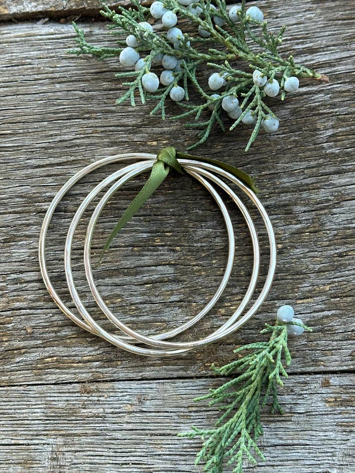 Silver Bangle Bracelets - Set of 3 for wholesale by Basecamp Jewelry