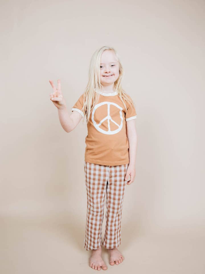 The Bee & The Fox - Wholesale Screen Printed T-Shirt - Kids - Peace | Kids Ringer Tee