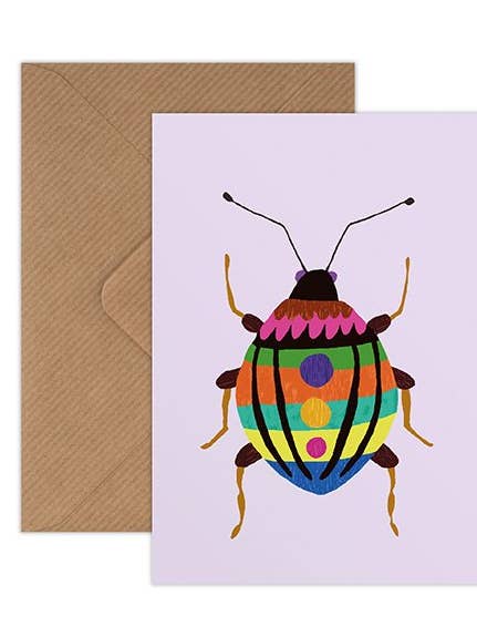 Beetle Mini Greetings Card for wholesale by Brie Harrison Ltd