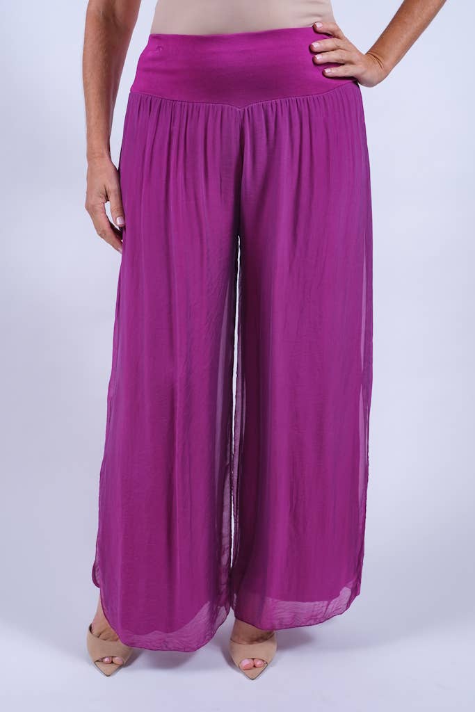 TINA Stephens Italy/Tees By Tina - Wholesale Pants - Women's - Eva Silk Side Slit Pant (PL206)25