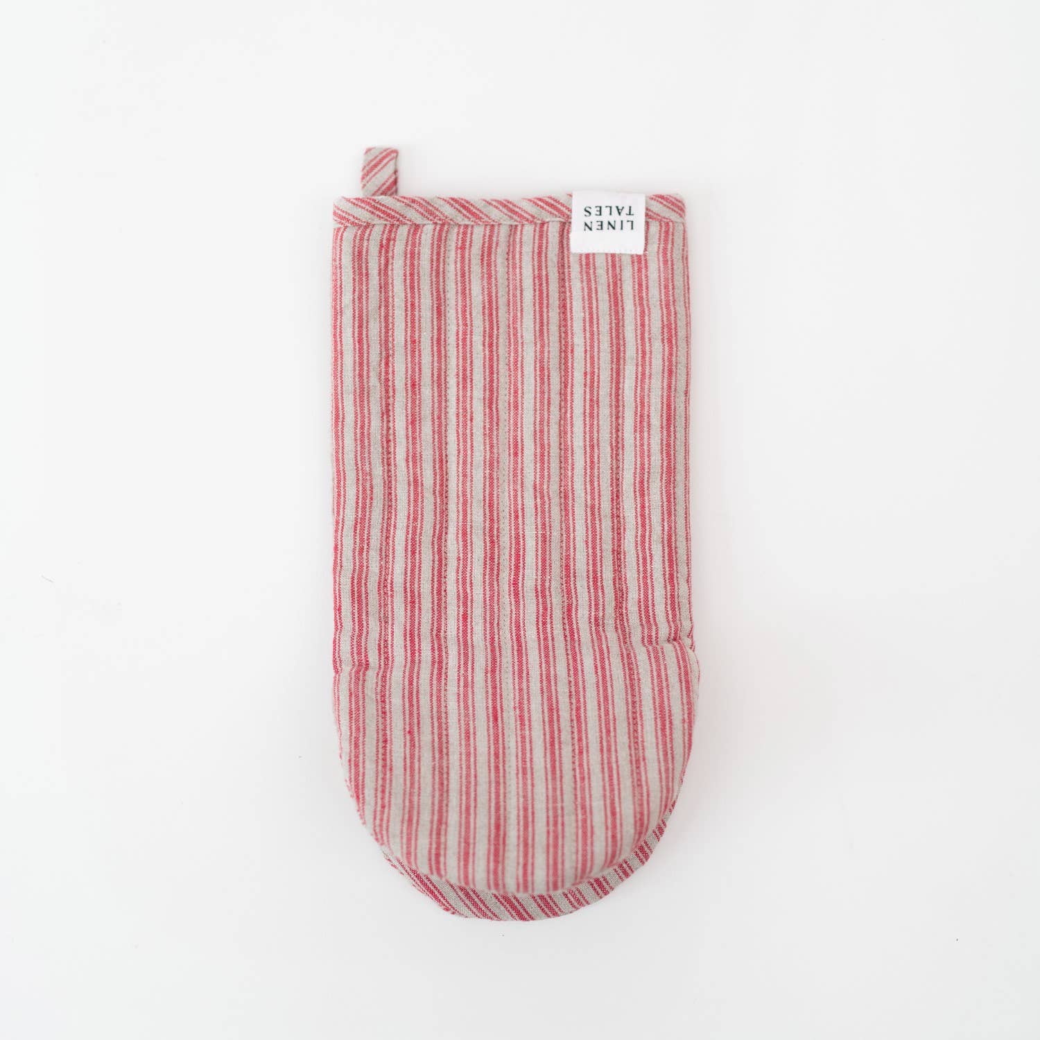 Linen Tales (We cover U.S. import duties) - Wholesale Oven Mitt/Pot Holder - Red Natural Stripes Linen Oven Mitt0