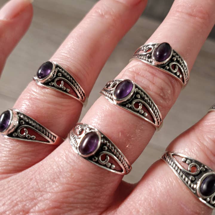 Keystone Crystals – wholesale Single stone/solitaire ring – Gemstone Sterling Silver Ring Witchy Boho Style