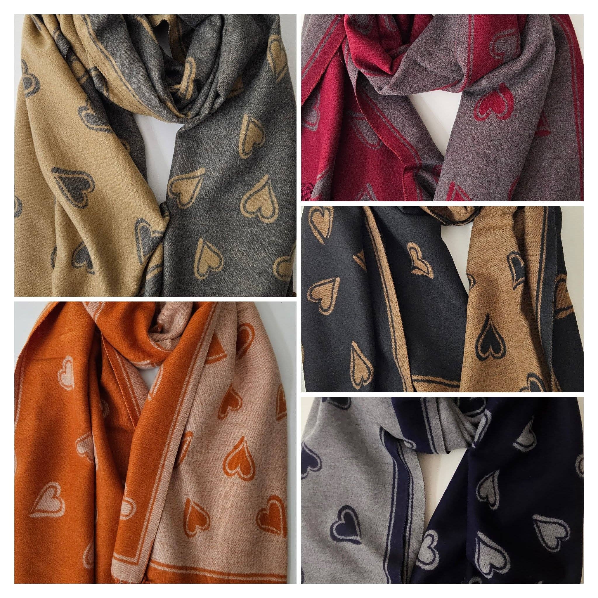 Shimena - Wholesale Scarf - Women's - Heart Pattern Cashmere-Blend Scarf – Ultra Soft & Elegant6