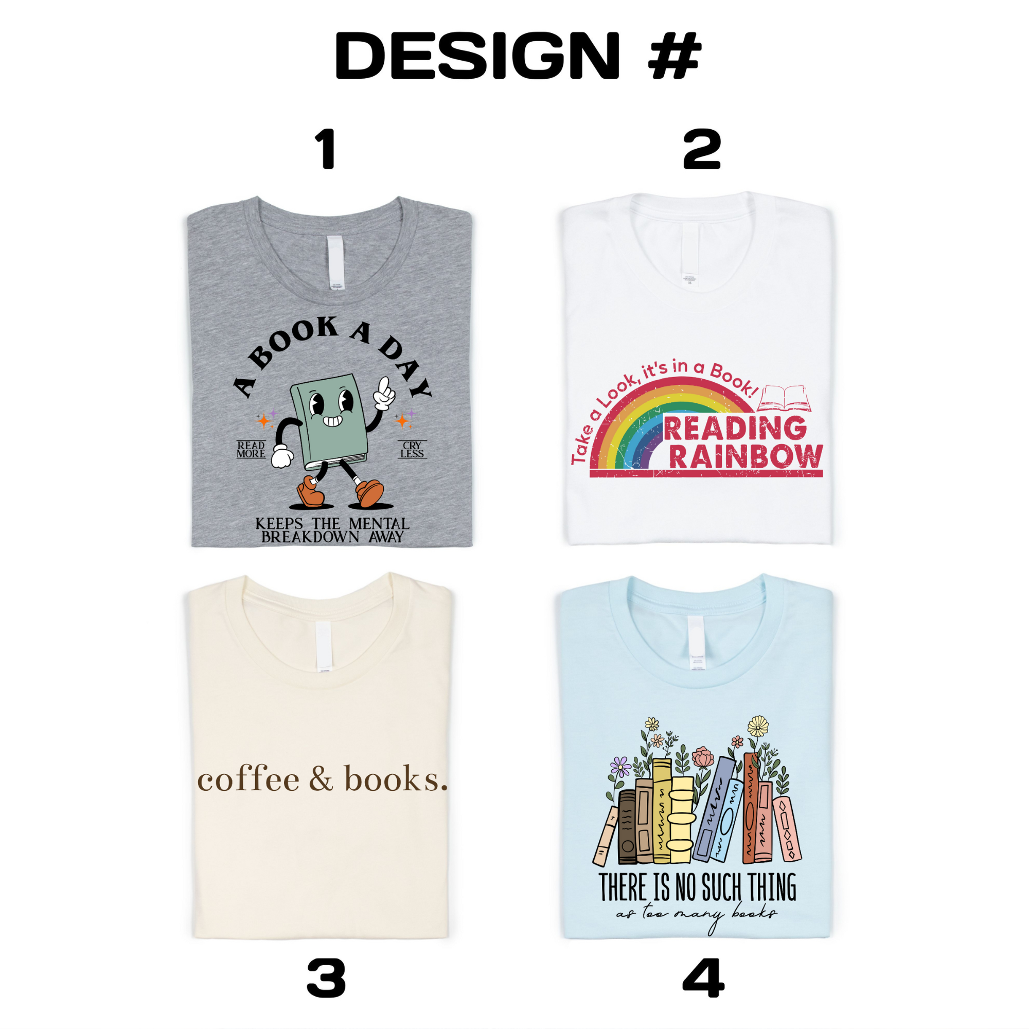 Boho Bloom Emporium - Wholesale Screen Printed T-Shirt - Women's - Reading Rainbow Shirt, Born To Read Bookish Shirt1