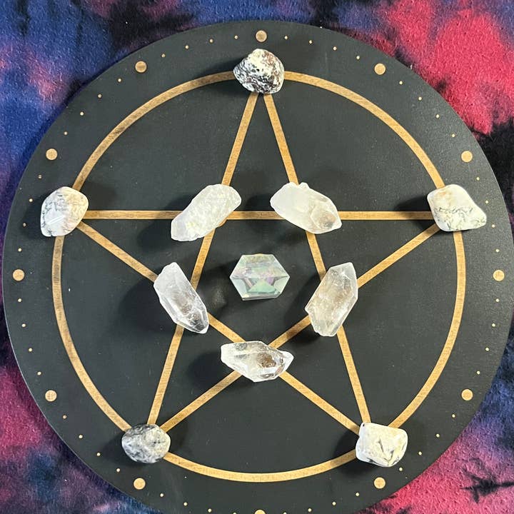 Kraftmir - Wholesale Spiritual Stone/Crystal - Pentacle Crystal Grid (Black)