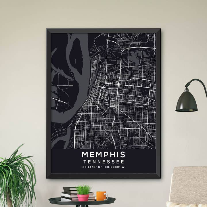 Memphis, Tennessee Map for wholesale by Artable