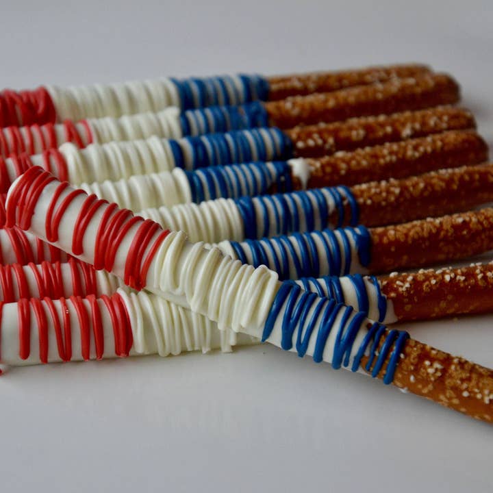 Chocolates Unlimited by Denise - Wholesale Chocolate Covered Sweets - Patriotic Themed Chocolate Covered Pretzels (2 pack)1