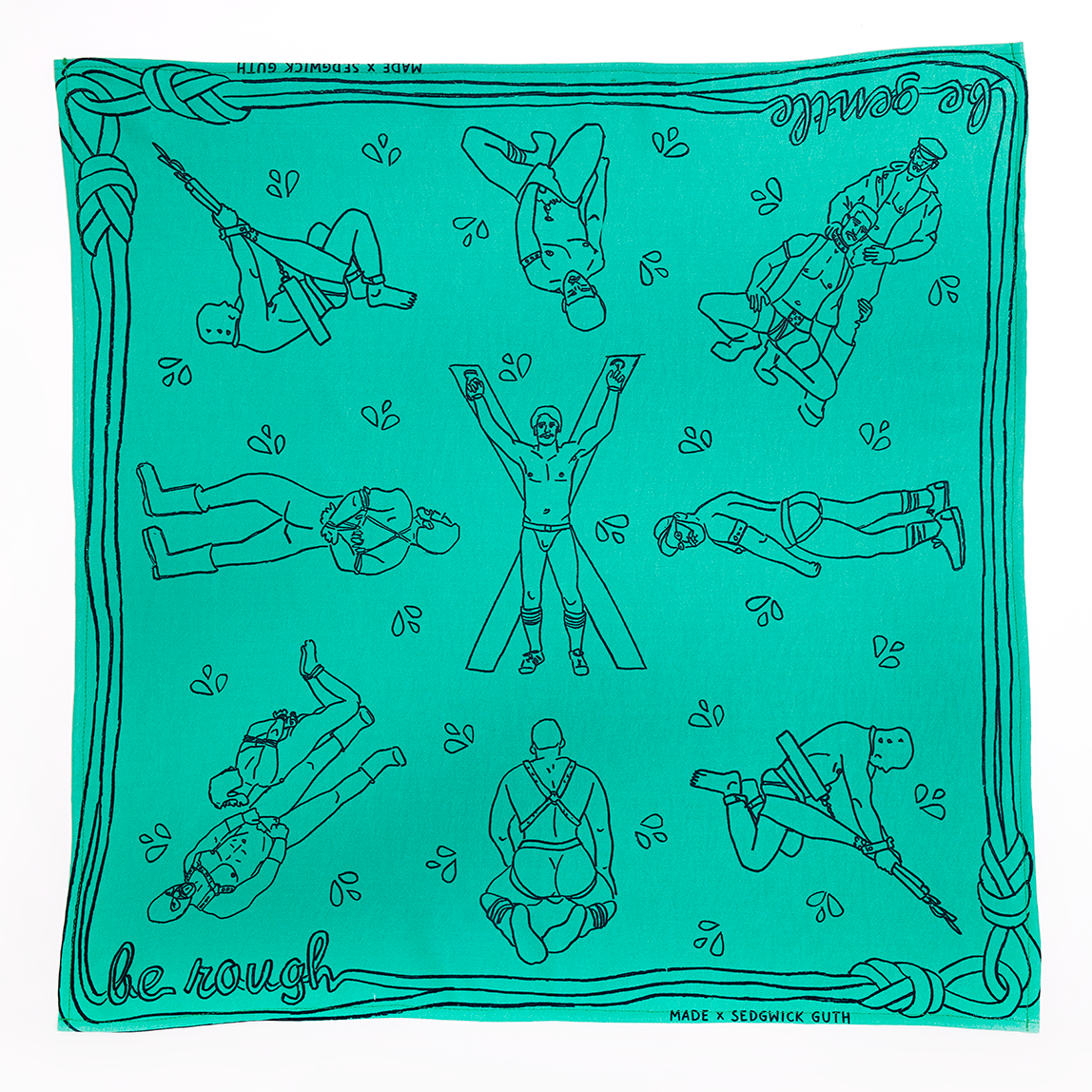 Made X Cruise - Wholesale Bandana - Unisex - Be Gentle Be Rough Bandana (Rainbow Colors)5