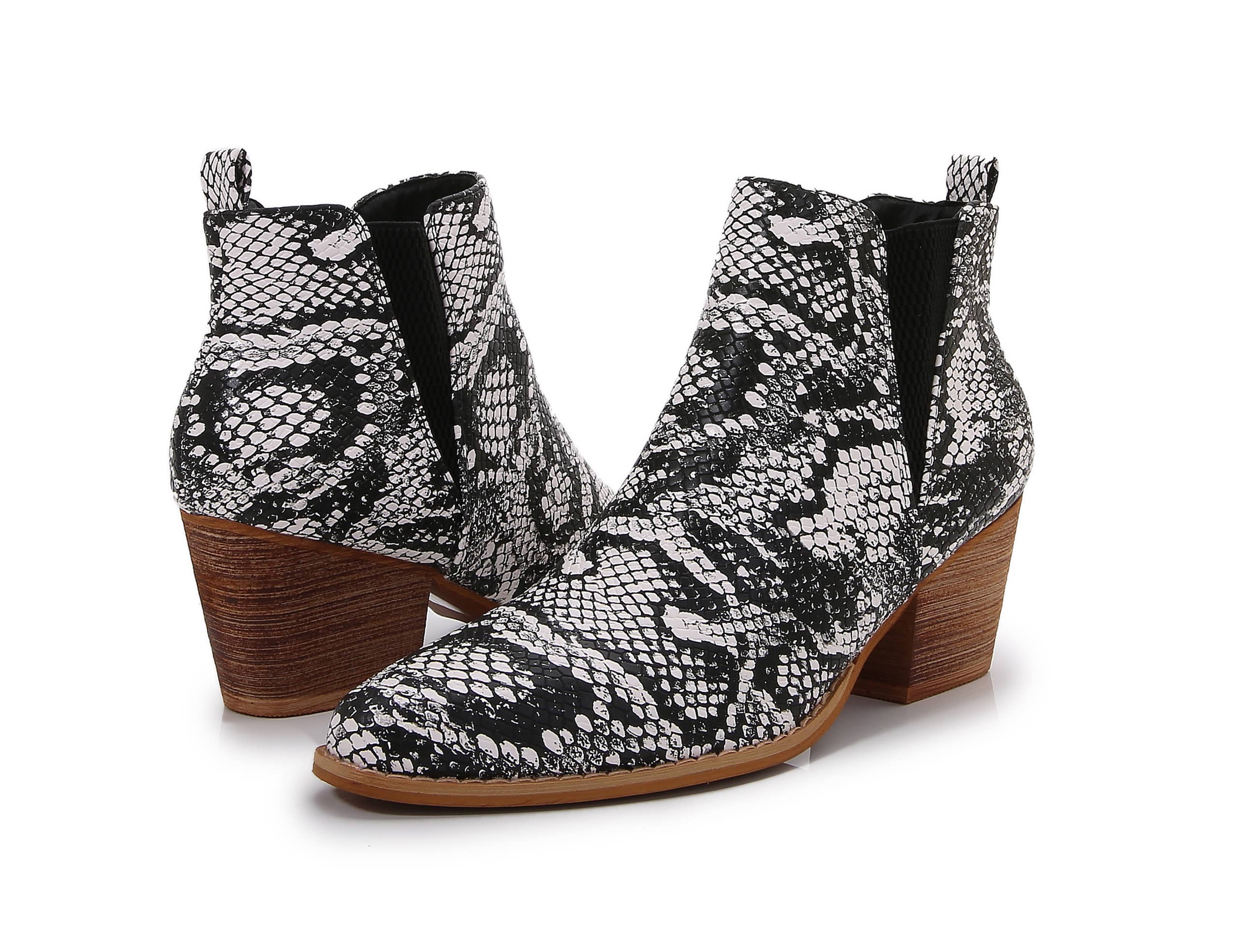 Shop Lev - Wholesale Booties - Women's - [PACK] Women Wooden Heel Slip on Casual Ankle Boots23