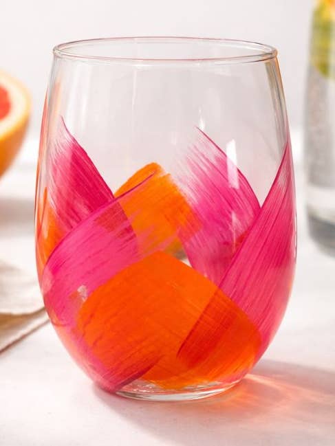 Pink Orange | Glass | Iced Coffee | Wine Glass | Bright
for wholesale by Heather Eck Artist LLC