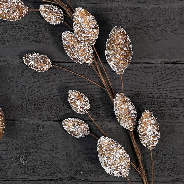 Impressive Enterprises, Inc. - Wholesale Bunting/Garland - ISB73191- 5ft Snowy Brown Pinecone Garland