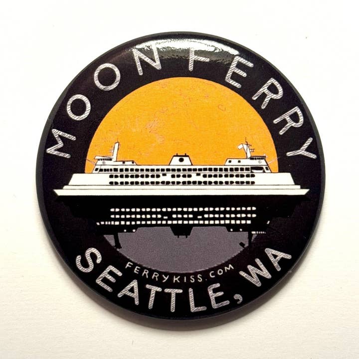 Pacific Northwest Magnet – Full Moon Ferry Art Magnet, Puget Sound Magnet, PNW Gift for wholesale by Ferry Kiss Studio