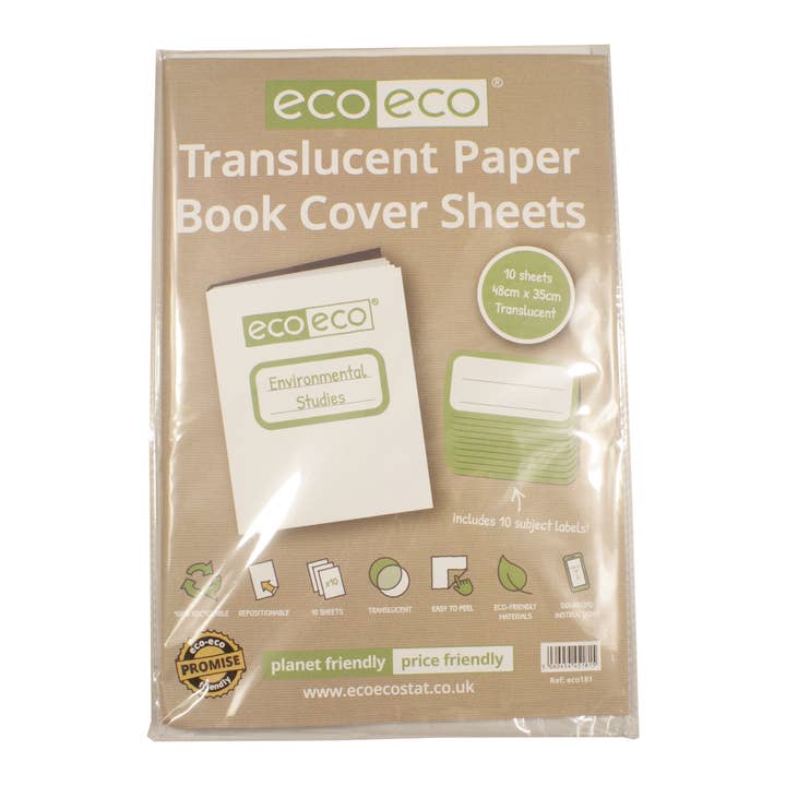 48cmx35cm Doorschijnende Papieren Boekomslagen - Pak van 10 voor wholesale door eco-eco Stationery Ltd