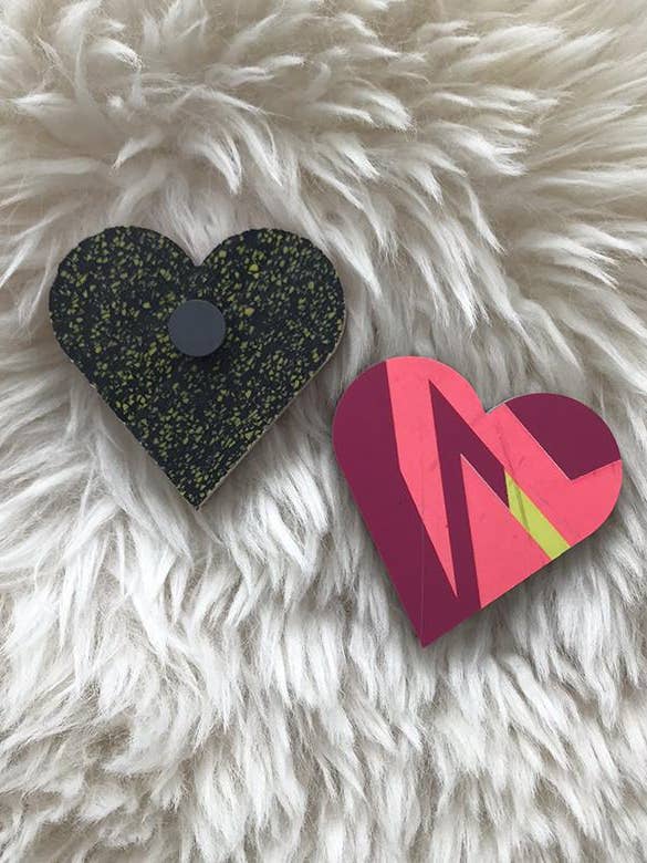 Upcycled Ski Heart Magnet for wholesale by Stand With Heart